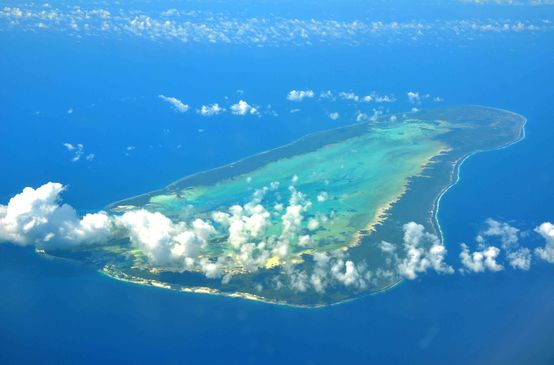 Vue aérienne de l'atoll d'Aldabra
