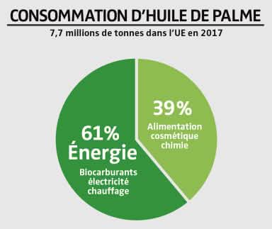 Diagramme de la consommation d'huile de palme dans l'Union européenne (UE) en 2017