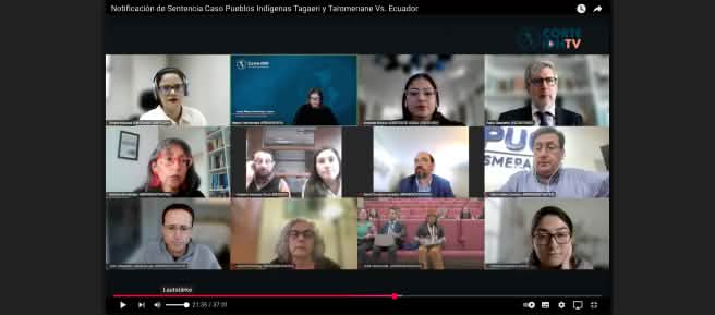 Capture d’écran sur Youtube de la Cour interaméricaine des droits de l’homme
