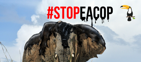 Photomontage : Le pétrole est un grand danger pour les éléphants - #StopEACOP
