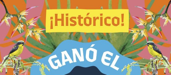 Affiche de l’initiative Yasuní sur laquelle est inscrite "Historique ! Le OUI a gagné"