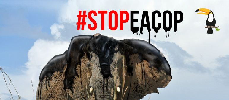 Photomontage : Le pétrole est un grand danger pour les éléphants - #StopEACOP