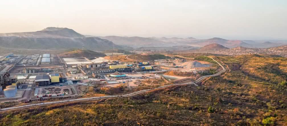 Vue aérienne de la mine de Tenke Fungurume et de l’usine de traitement « 30k », où est extrait le cobalt