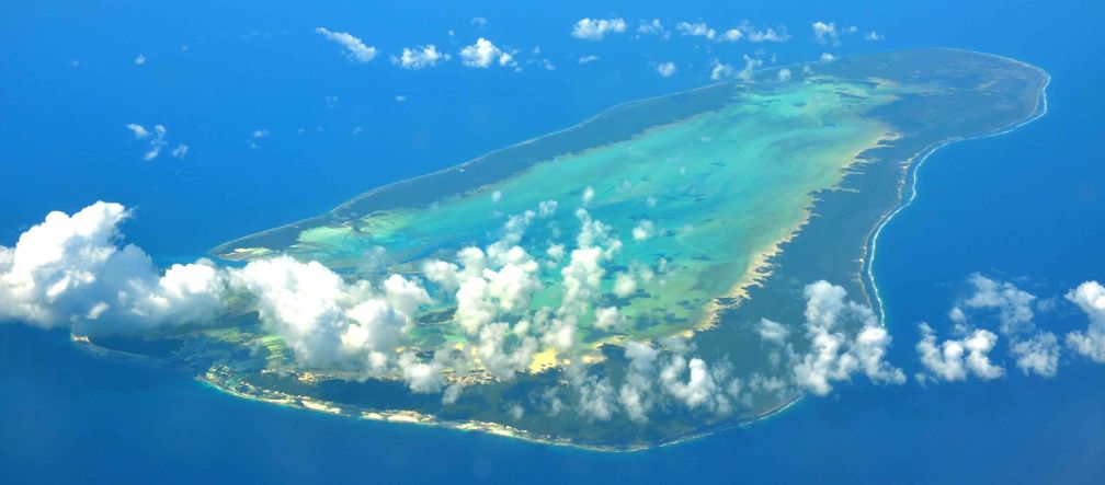 Vue aérienne de l'atoll d'Aldabra