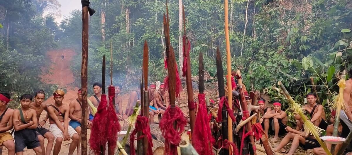 Les Autochtones du peuple Dayak Tomun s’opposent à la destruction de leur forêt par la société d’huile de palme SML à Kinipan