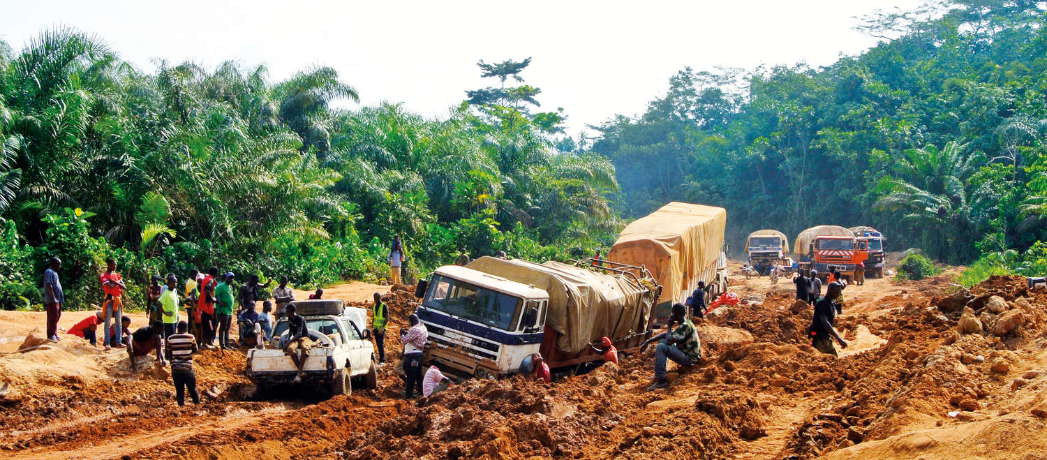 Camions enlisés dans la boue, Liberia