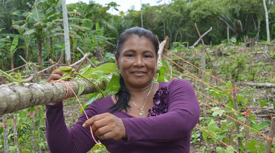 Une femme indigène dans la forêt tropicale