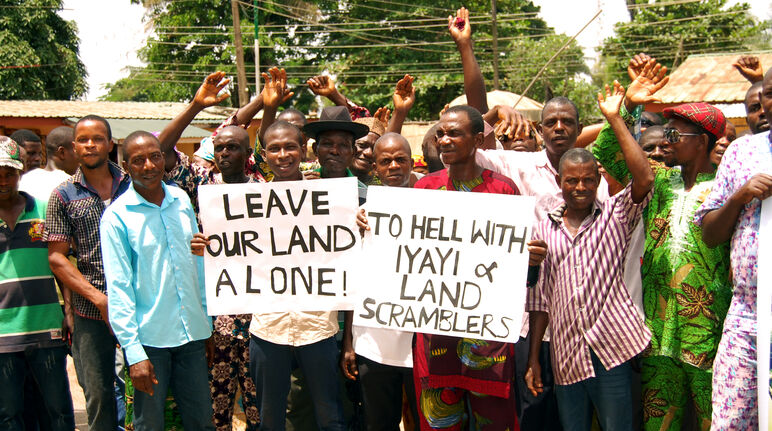 Manifestation contre Okomu Oil Palm Oil au Nigeria
