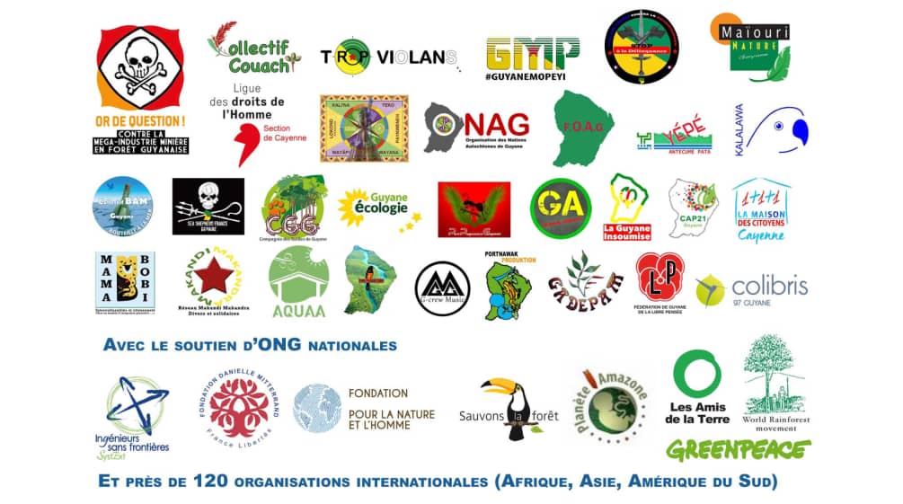 Logos des associations du Collectif Or de question et de celles le soutenant