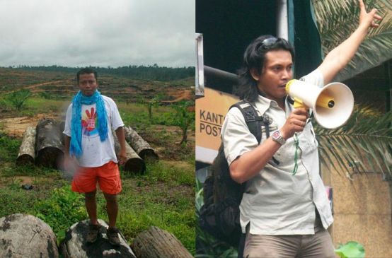Nordin (Save Our Borneo) à gauche, Feri Irawan (Perkumpulan Hijau) à droite