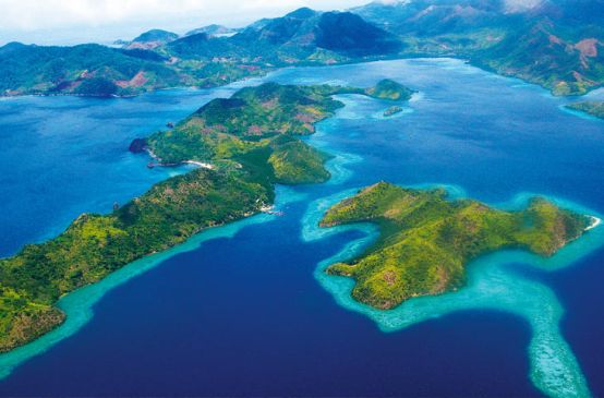 Photo aérienne d'îles dans la région de Palawan