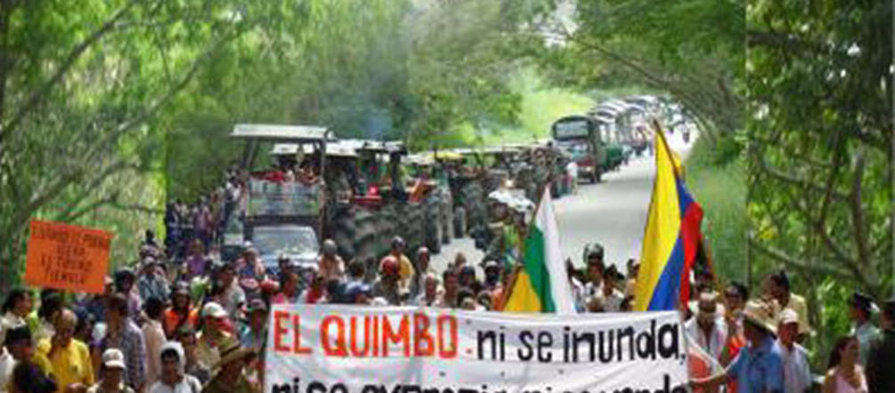Manifestations contre le barrage El Quimbo