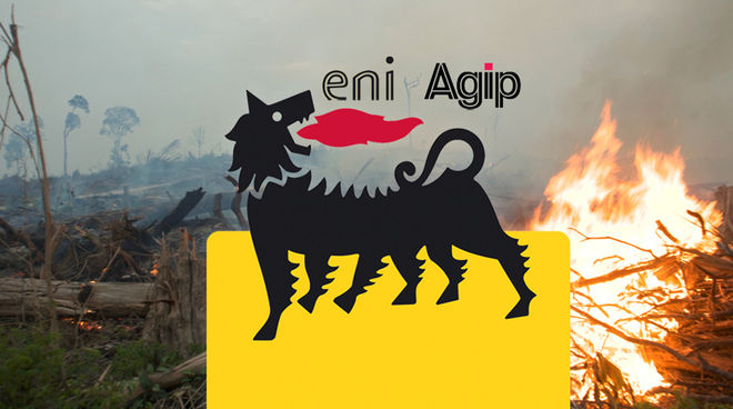 Carburant à l’huile de palme : les forêts tropicales sont rasées pour les plantations @Eni-Agip : nous ne voulons pas rouler à l'huile de palme !