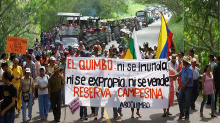 Manifestations contre le barrage El Quimbo