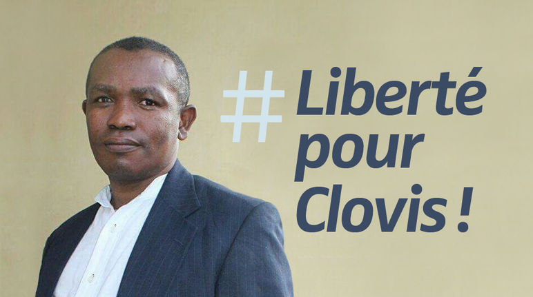 Le militant écologiste Clovis Razafimalala à Madagascar. Texte: LIBERTÉ POUR CLOVIS